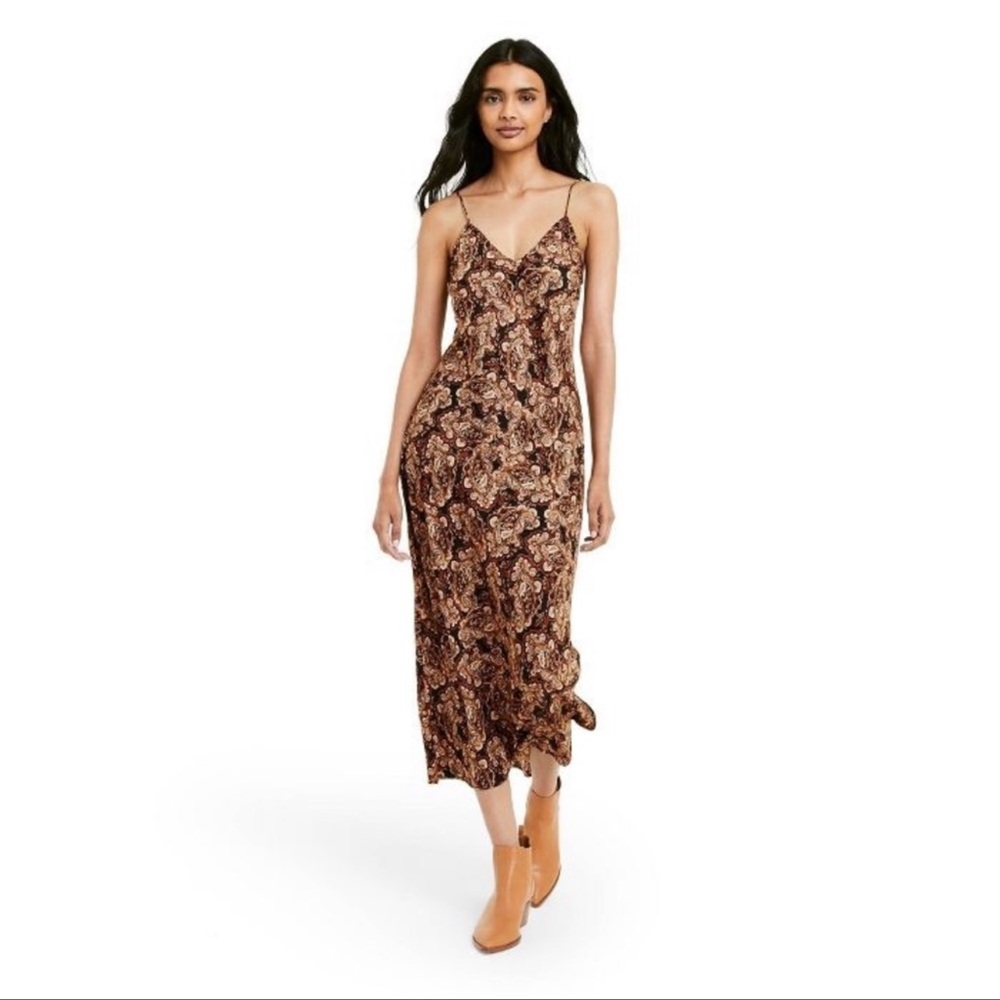 Nili Lotan Paisley Print Slip Dress Size Small
